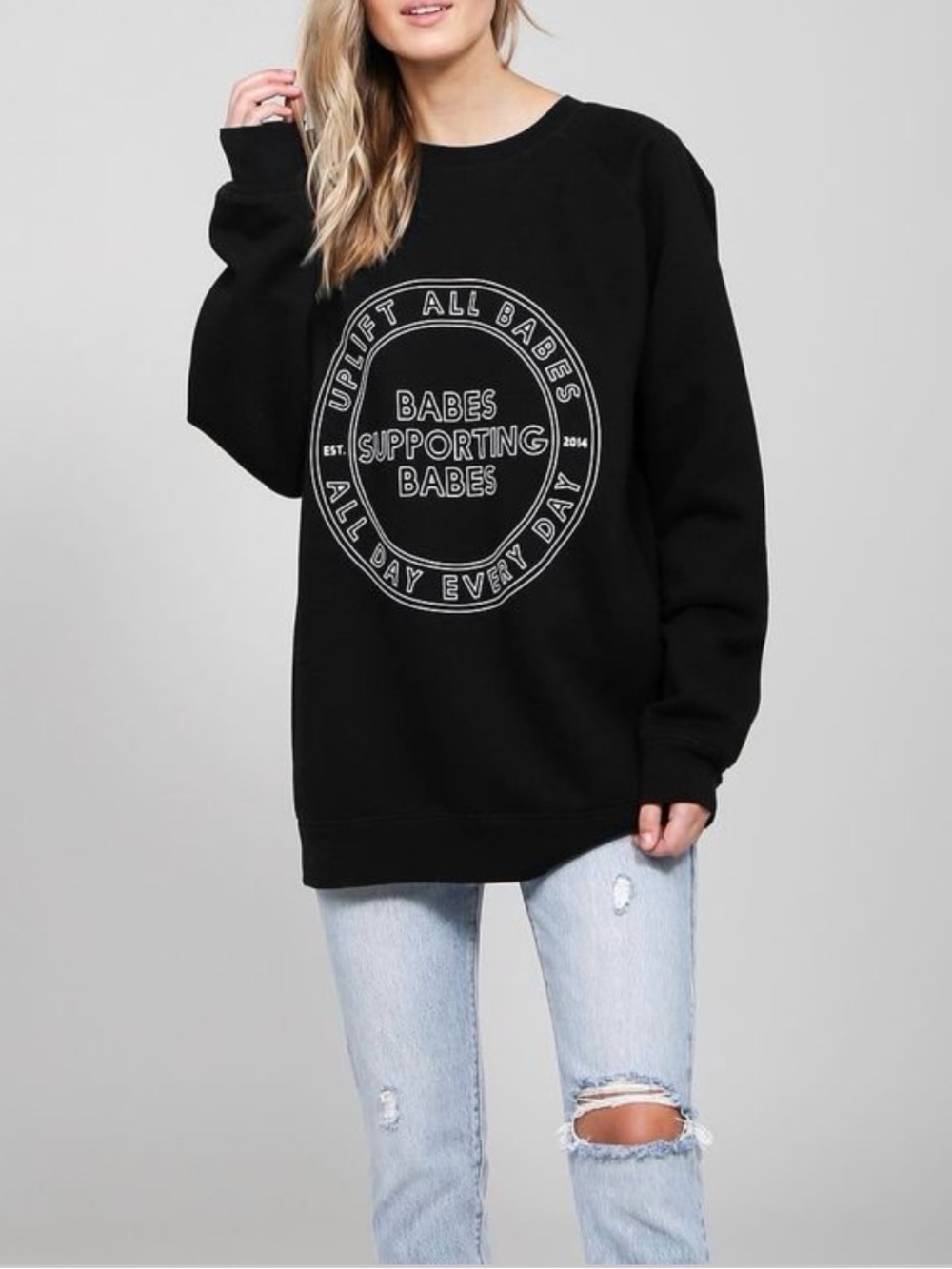 Brunette The Label Black 'Babes Supporting Babes' Graphic Sweatshirt
